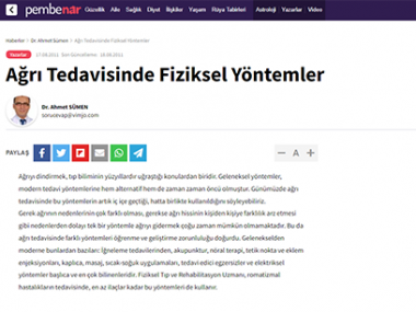 Ağrı Tedavisinde Fiziksel Yöntemler